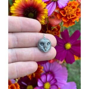 Sterling Silver Barn Owl Face Charm